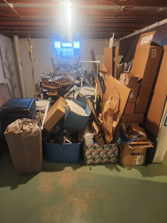 Roll-off dumpster container at job site for 15 Yard Dumpster Rental in Fairview Park